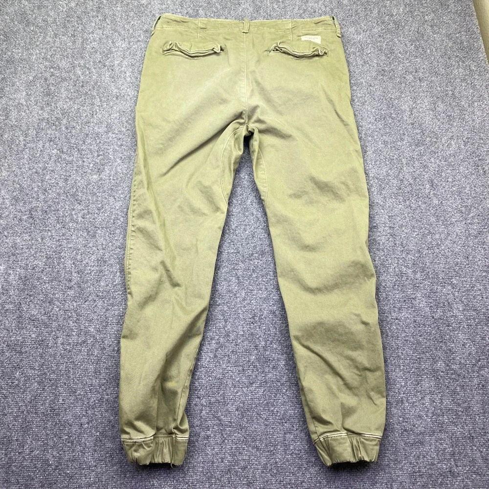 Abercrombie & Fitch Mens 33 Jogger Pants Olive Green Quilted Knee Patch Grunge